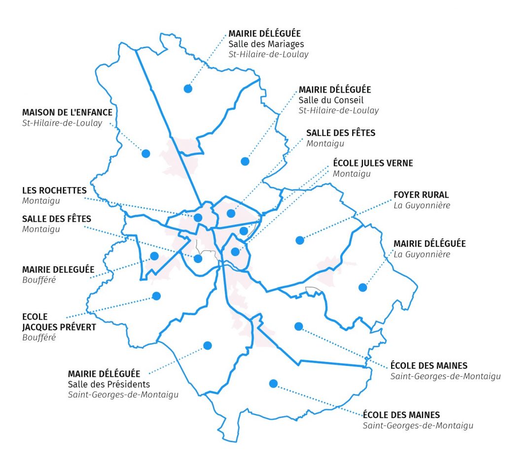 Carte des bureaux de vote Montaigu-Vendée