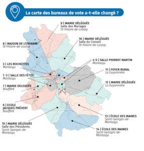 Infographie : Carte des bureaux de vote - Élections municipales - Montaigu-Vendée