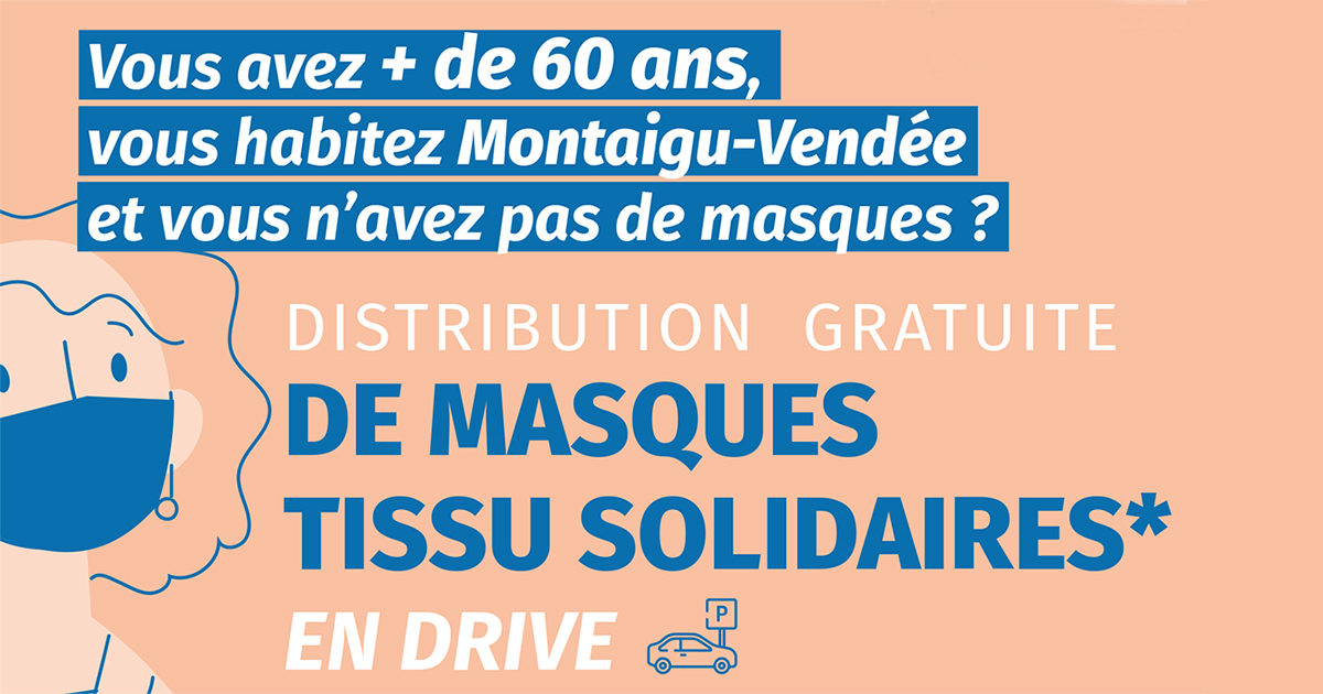 Illustration : distribution de masques aux habitants de Montaigu-Vendée de plus de 60 ans