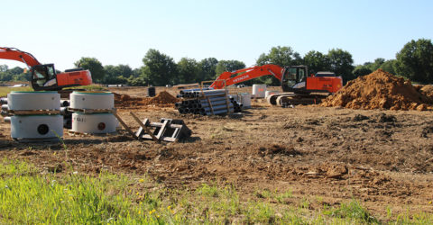 Photo : lancement des travaux de viabilisation de la 2e tranche du lotissement Les Amphores