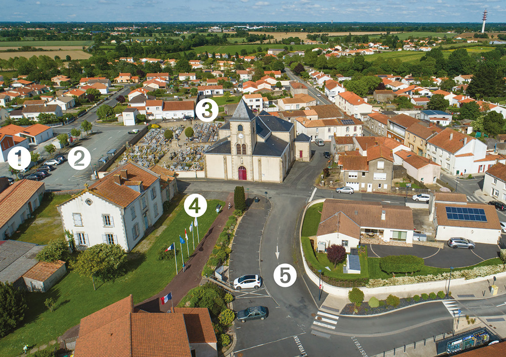 Photo : travaux d'aménagements, centre-bourg de La Guyonnière, Montaigu-Vendée