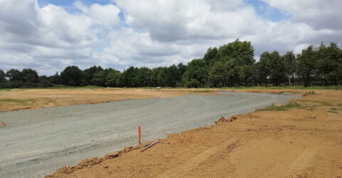 Photo : travaux en cours dans le lotissement des Amphores à Boufféré (Montaigu-Vendée)