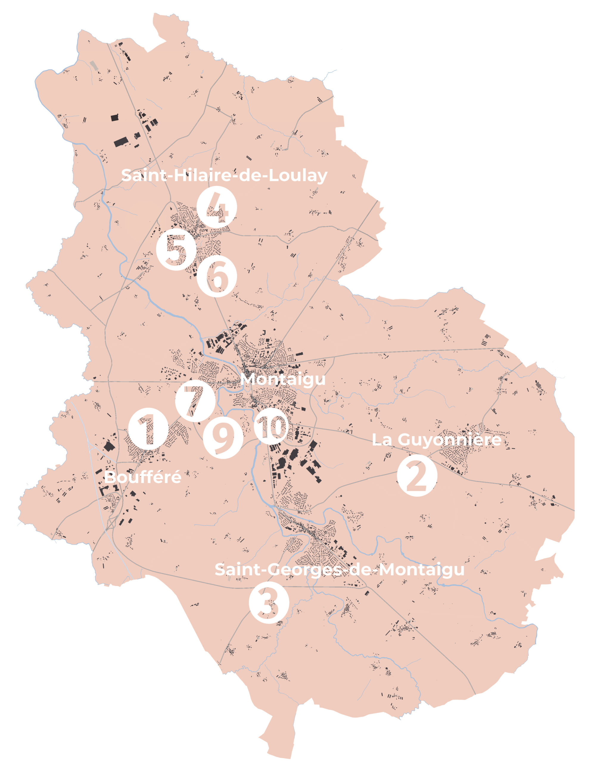 Carte : les chantiers logement en cours à Montaigu-Vendée - Décembre 2020