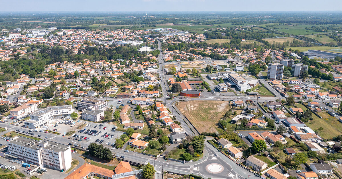 Vue aérienne du futur quartier des Hauts de Montaigu - Montaigu-Vendée
