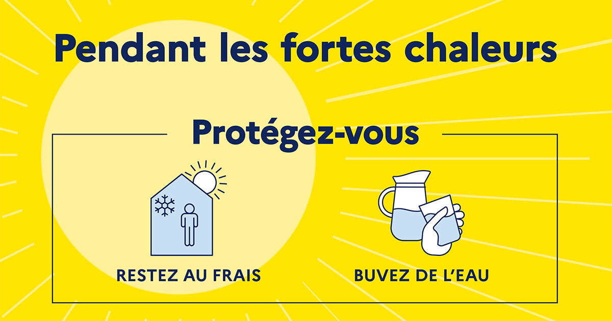 Visuel : pendant les fortes chaleurs, protégez-vous