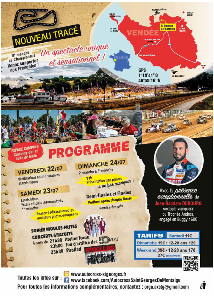 Programme : autocross st georges de montaigu 2022