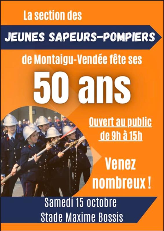 Affiche : 50 ans des jeunes sapeurs-pompiers de Montaigu-Vendée