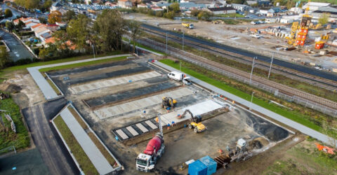 Photo : parking ciment décarboné - Gare de Montaigu-Vendée - Crédit : Hoffmann Green Cement Technologies