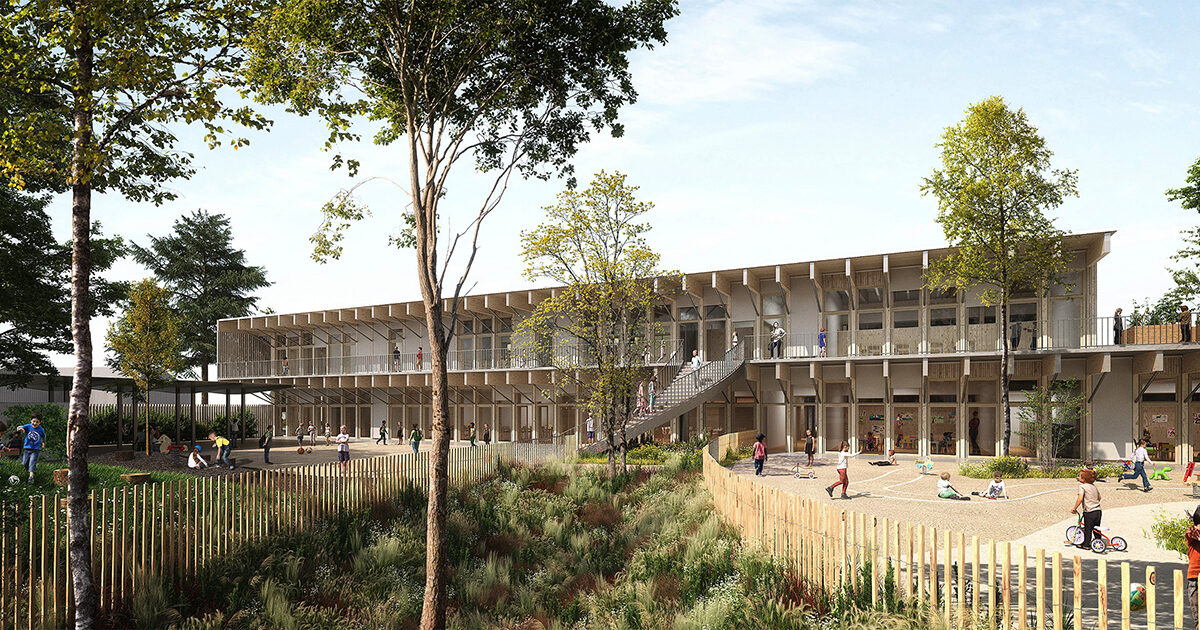 Vue du futur groupe scolaire Jules Verne - Crédit : Barré Lambot Architectes