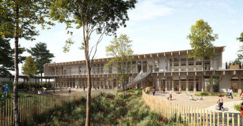 Vue du futur groupe scolaire Jules Verne - Crédit : Barré Lambot Architectes