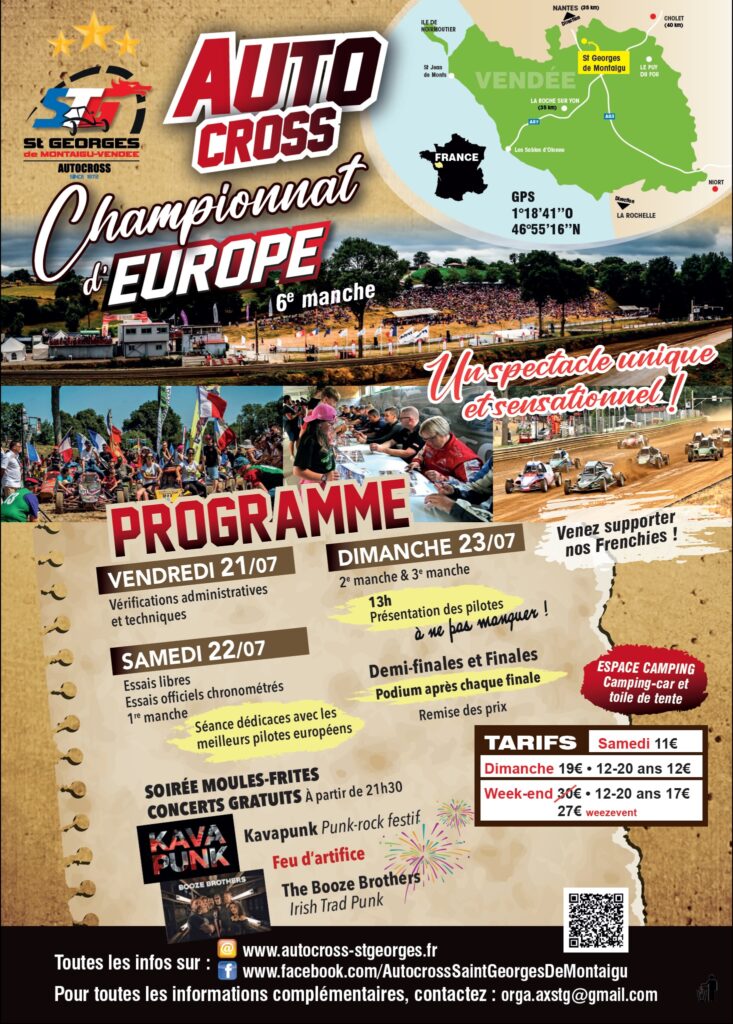 Programme 2023 Championnat d'Europe Autocross Saint-Georges-de-Montaigu Montaigu-Vendée