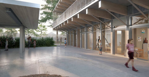 Vue 3D - Groupe scolaire Jules Verne - Crédit Barré-Lambot Architectes - Montaigu-Vendée